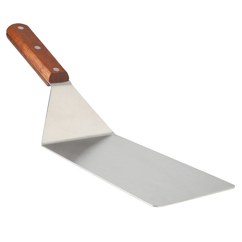 Homi styles 8â€ Extra-Large Sturdy Stainless Steel Spatula Hamburger Turner with Strong Wooden Handle â€“ Professional Commercial Food Flipper Scraper for Grilling Cooking, Baking for Your Flat Top Restaurants - Image 1